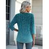 Zeagoo Womens Blouse Casual 3/4 Length Sleeve V Neck Basic T-Shirts Spring Summer Cute Tunic Tops Business Work Tees(Blue Leaves-xh363)