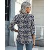 Zeagoo Womens Blouse Casual 3/4 Length Sleeve V Neck Basic T-Shirts Spring Summer Cute Tunic Tops Business Work Tees(Bohemia-mz869)