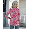 Zeagoo Womens Blouse Casual 3/4 Length Sleeve V Neck Basic T-Shirts Spring Summer Cute Tunic Tops Business Work Tees(Boho Pink-mz750)
