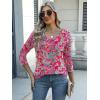Zeagoo Womens Blouse Casual 3/4 Length Sleeve V Neck Basic T-Shirts Spring Summer Cute Tunic Tops Business Work Tees(Boho Pink-mz750)