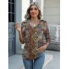 Zeagoo Womens Blouse Casual 3/4 Length Sleeve V Neck Basic T-Shirts Spring Summer Cute Tunic Tops Business Work Tees(Boho-mz721)
