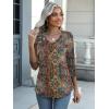 Zeagoo Womens Blouse Casual 3/4 Length Sleeve V Neck Basic T-Shirts Spring Summer Cute Tunic Tops Business Work Tees(Boho-mz721)
