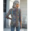 Zeagoo Womens Blouse Casual 3/4 Length Sleeve V Neck Basic T-Shirts Spring Summer Cute Tunic Tops Business Work Tees(Boho-mz779)