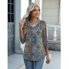 Zeagoo Womens Blouse Casual 3/4 Length Sleeve V Neck Basic T-Shirts Spring Summer Cute Tunic Tops Business Work Tees(Boho-mz779)