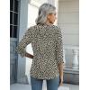 Zeagoo Womens Blouse Casual 3/4 Length Sleeve V Neck Basic T-Shirts Spring Summer Cute Tunic Tops Business Work Tees(Leopard Print-an20)
