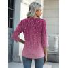 Zeagoo Womens Blouse Casual 3/4 Length Sleeve V Neck Basic T-Shirts Spring Summer Cute Tunic Tops Business Work Tees(Pink Leaves-xh370)