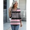 Zeagoo Womens Blouse Casual 3/4 Length Sleeve V Neck Basic T-Shirts Spring Summer Cute Tunic Tops Business Work Tees(Pink Stripe-tz245)