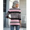 Zeagoo Womens Blouse Casual 3/4 Length Sleeve V Neck Basic T-Shirts Spring Summer Cute Tunic Tops Business Work Tees(Pink Stripe-tz245)