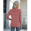 Zeagoo Womens Blouse Casual 3/4 Length Sleeve V Neck Basic T-Shirts Spring Summer Cute Tunic Tops Business Work Tees(Point Red-xh518)