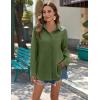 Zeagoo Womens Button Down Shirts Long Sleeve Cotton Gauze Tops Casual Collared Blouses Loose Fit(Army Green)
