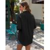 Zeagoo Womens Button Down Shirts Long Sleeve Cotton Gauze Tops Casual Collared Blouses Loose Fit(Black)