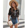 Zeagoo Womens Button Down Shirts Long Sleeve Cotton Gauze Tops Casual Collared Blouses Loose Fit(Black Hawaiian)
