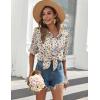 Zeagoo Womens Button Down Shirts Long Sleeve Cotton Gauze Tops Casual Collared Blouses Loose Fit(Cream Floral)