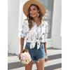Zeagoo Womens Button Down Shirts Long Sleeve Cotton Gauze Tops Casual Collared Blouses Loose Fit(Floral White)