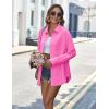 Zeagoo Womens Button Down Shirts Long Sleeve Cotton Gauze Tops Casual Collared Blouses Loose Fit(Fuschia Pink)