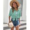 Zeagoo Womens Button Down Shirts Long Sleeve Cotton Gauze Tops Casual Collared Blouses Loose Fit(Green Floral)