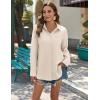 Zeagoo Womens Button Down Shirts Long Sleeve Cotton Gauze Tops Casual Collared Blouses Loose Fit(Khaki)