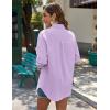 Zeagoo Womens Button Down Shirts Long Sleeve Cotton Gauze Tops Casual Collared Blouses Loose Fit(Lavender)