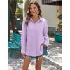 Zeagoo Womens Button Down Shirts Long Sleeve Cotton Gauze Tops Casual Collared Blouses Loose Fit(Lavender)