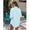 Zeagoo Womens Button Down Shirts Long Sleeve Cotton Gauze Tops Casual Collared Blouses Loose Fit(Light Blue)