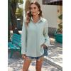Zeagoo Womens Button Down Shirts Long Sleeve Cotton Gauze Tops Casual Collared Blouses Loose Fit(Light Green)