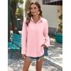 Zeagoo Womens Button Down Shirts Long Sleeve Cotton Gauze Tops Casual Collared Blouses Loose Fit(Light Pink)