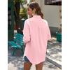 Zeagoo Womens Button Down Shirts Long Sleeve Cotton Gauze Tops Casual Collared Blouses Loose Fit(Light Pink)