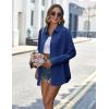 Zeagoo Womens Button Down Shirts Long Sleeve Cotton Gauze Tops Casual Collared Blouses Loose Fit(Navy Blue)