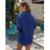 Zeagoo Womens Button Down Shirts Long Sleeve Cotton Gauze Tops Casual Collared Blouses Loose Fit(Navy Blue)