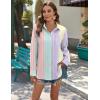 Zeagoo Womens Button Down Shirts Long Sleeve Cotton Gauze Tops Casual Collared Blouses Loose Fit(Stripes)