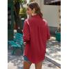 Zeagoo Womens Button Down Shirts Long Sleeve Cotton Gauze Tops Casual Collared Blouses Loose Fit(Wine Red)