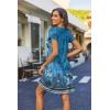 Zeagoo Women’s Casual A-Line Dresses with Pockets Summer Floral Tshirt Dress Short Sleeve Mini Dress Flowy Sundresses(Blue Floral-2)
