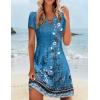 Zeagoo Women’s Casual A-Line Dresses with Pockets Summer Floral Tshirt Dress Short Sleeve Mini Dress Flowy Sundresses(Blue Floral-2)
