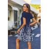 Zeagoo Women’s Casual A-Line Dresses with Pockets Summer Floral Tshirt Dress Short Sleeve Mini Dress Flowy Sundresses(Blue Floral-printed)