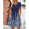 Zeagoo Women’s Casual A-Line Dresses with Pockets Summer Floral Tshirt Dress Short Sleeve Mini Dress Flowy Sundresses(Blue Floral-printed)