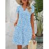 Zeagoo Women’s Casual A-Line Dresses with Pockets Summer Floral Tshirt Dress Short Sleeve Mini Dress Flowy Sundresses(Blue White Floral)