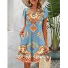 Zeagoo Women’s Casual A-Line Dresses with Pockets Summer Floral Tshirt Dress Short Sleeve Mini Dress Flowy Sundresses(Blue-printed)