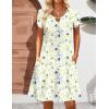 Zeagoo Women’s Casual A-Line Dresses with Pockets Summer Floral Tshirt Dress Short Sleeve Mini Dress Flowy Sundresses(Floral Printed-0012)