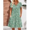 Zeagoo Women’s Casual A-Line Dresses with Pockets Summer Floral Tshirt Dress Short Sleeve Mini Dress Flowy Sundresses(Green Floral)