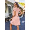 Zeagoo Women’s Casual A-Line Dresses with Pockets Summer Floral Tshirt Dress Short Sleeve Mini Dress Flowy Sundresses(Pink Round Dot)