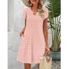 Zeagoo Women’s Casual A-Line Dresses with Pockets Summer Floral Tshirt Dress Short Sleeve Mini Dress Flowy Sundresses(Pink Round Dot)