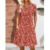 Zeagoo Women’s Casual A-Line Dresses with Pockets Summer Floral Tshirt Dress Short Sleeve Mini Dress Flowy Sundresses(Red Floral-01)