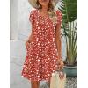 Zeagoo Women’s Casual A-Line Dresses with Pockets Summer Floral Tshirt Dress Short Sleeve Mini Dress Flowy Sundresses(Red Floral-01)