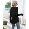 Zeagoo Women’s Casual Long Sleeve Shirts Crew Neck Round Hem Loose T-Shirts Tunic Tops with Thumb Holes(Black)