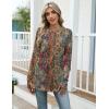 Zeagoo Women’s Casual Long Sleeve Shirts Crew Neck Round Hem Loose T-Shirts Tunic Tops with Thumb Holes(Boho)