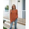 Zeagoo Women’s Casual Long Sleeve Shirts Crew Neck Round Hem Loose T-Shirts Tunic Tops with Thumb Holes(Caramel)