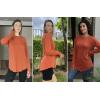 Zeagoo Women’s Casual Long Sleeve Shirts Crew Neck Round Hem Loose T-Shirts Tunic Tops with Thumb Holes(Caramel)