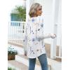 Zeagoo Women’s Casual Long Sleeve Shirts Crew Neck Round Hem Loose T-Shirts Tunic Tops with Thumb Holes(Floral White)