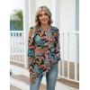 Zeagoo Women’s Casual Long Sleeve Shirts Crew Neck Round Hem Loose T-Shirts Tunic Tops with Thumb Holes(Multi-colored Paisley)