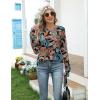 Zeagoo Women’s Casual Long Sleeve Shirts Crew Neck Round Hem Loose T-Shirts Tunic Tops with Thumb Holes(Multi-colored Paisley)
